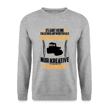 Asphalt Builder Wrong Answers Road Construction - Unisex Sweatshirt - salt & pepper - Front - Alina (178cm) & Michal (187cm)
