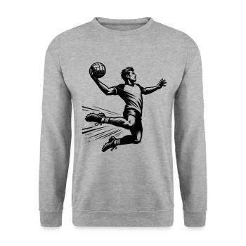Handball Handballer - Unisex Pullover - Weißgrau meliert - Vorne - Alina (178cm) & Michal (187cm)