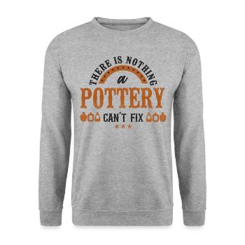 Pottery Ceramics Artist There Is - Unisex Sweatshirt - salt & pepper - Front - Alina (178cm) & Michal (187cm)