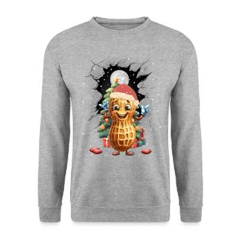 Peanut Peanuts Santa Xmas Christmas - Unisex Sweatshirt - salt & pepper - Front - Alina (178cm) & Michal (187cm)