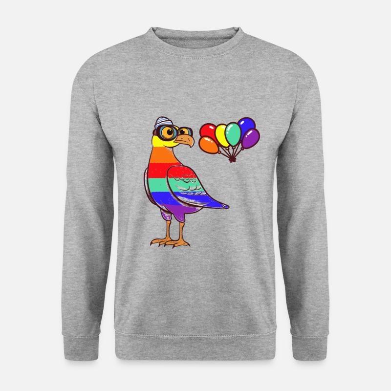 LGBT Regenbogen Möwe Möwen maritim Gay Pride - Unisex Pullover - Weißgrau meliert