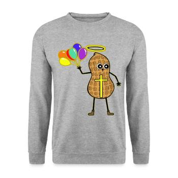 LGBT Peanut Gay Pride Peanuts Arc-en-ciel - Sweat-shirt Unisexe - gris chiné - Devant - Alina (178cm) & Michal (187cm)