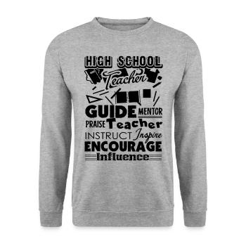 Awesome High School Teacher - Unisex Sweatshirt - salt & pepper - Front - Alina (178cm) & Michal (187cm)