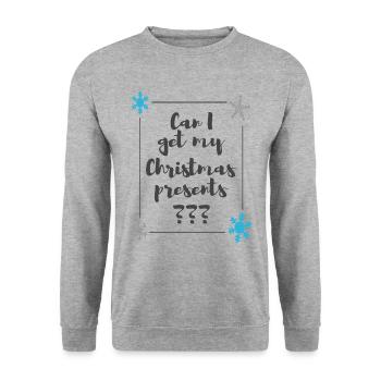 Humour de Noël coquin Cadeaux de Noël - Sweat-shirt Unisexe - gris chiné - Devant - Alina (178cm) & Michal (187cm)