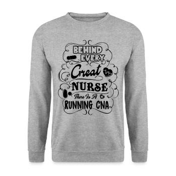 There Is A Running CNA - Unisex Sweatshirt - salt & pepper - Front - Alina (178cm) & Michal (187cm)