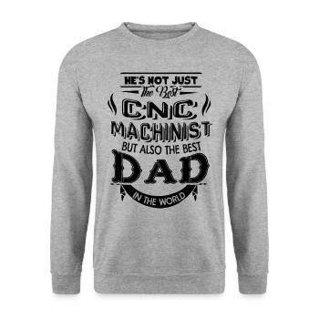 Best CNC Machinist Dad - Unisex Sweatshirt - salt & pepper - Front - Alina (178cm) & Michal (187cm)
