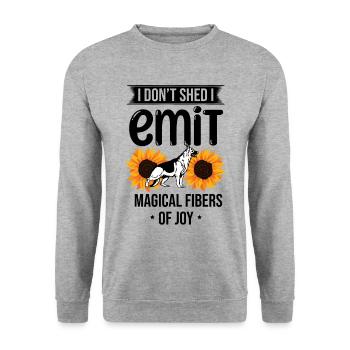 Je ne perds pas, j’émets des fibres magiques de joie Allemands S - Sweat-shirt Unisexe - gris chiné - Devant - Alina (178cm) & Michal (187cm)