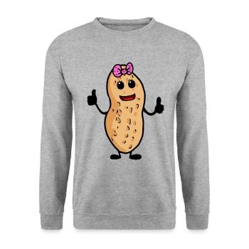 Cacahuètes Cacahuètes Noix Pouces en l’air Gagnant Gagnant - Sweat-shirt Unisexe - gris chiné - Devant - Alina (178cm) & Michal (187cm)