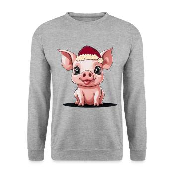 Nikolaus Weihnachtsmann Xmas Christmas - Unisex Pullover - Weißgrau meliert - Vorne - Alina (178cm) & Michal (187cm)