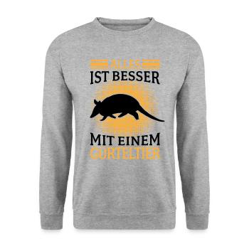 Armadillo Armadillo Everything better with armadillo - Unisex Sweatshirt - salt & pepper - Front - Alina (178cm) & Michal (187cm)