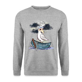 Seagull Seagulls Nature Conservation Pollution - Sweat-shirt Unisexe - gris chiné - Devant - Alina (178cm) & Michal (187cm)