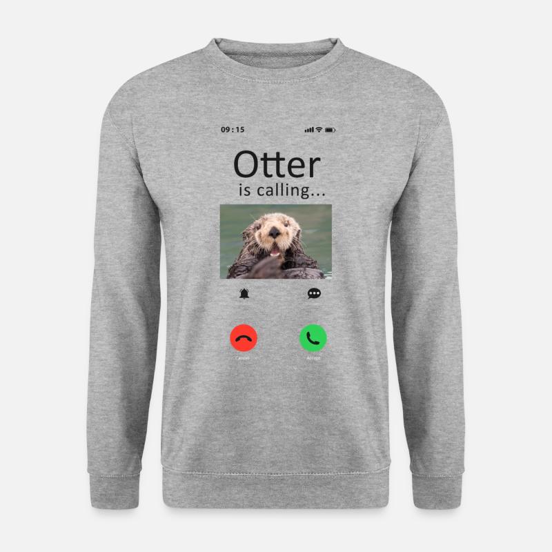 Otter Phone Display Otter Is - Unisex Sweatshirt - salt & pepper