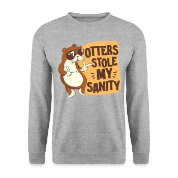 Otter Otters Stole My Sanity - Unisex Sweatshirt - salt & pepper - Front - Alina (178cm) & Michal (187cm)