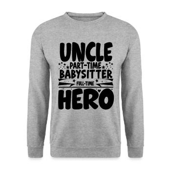 Onkel Teilzeit Babysitter Vollzeit Held Familie U - Unisex Pullover - Weißgrau meliert - Vorne - Alina (178cm) & Michal (187cm)