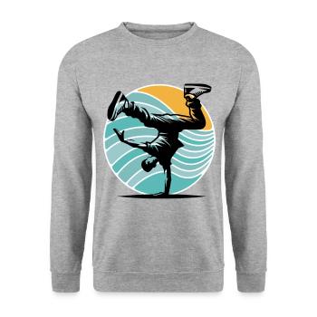 Breakdancing - Unisex Sweatshirt - salt & pepper - Front - Alina (178cm) & Michal (187cm)