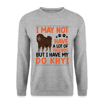 Do Khyi is my friend Tibetan Mastiff - Unisex Sweatshirt - salt & pepper - Front - Alina (178cm) & Michal (187cm)