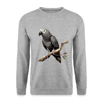 african grey parrot - Unisex Pullover - Weißgrau meliert - Vorne - Alina (178cm) & Michal (187cm)