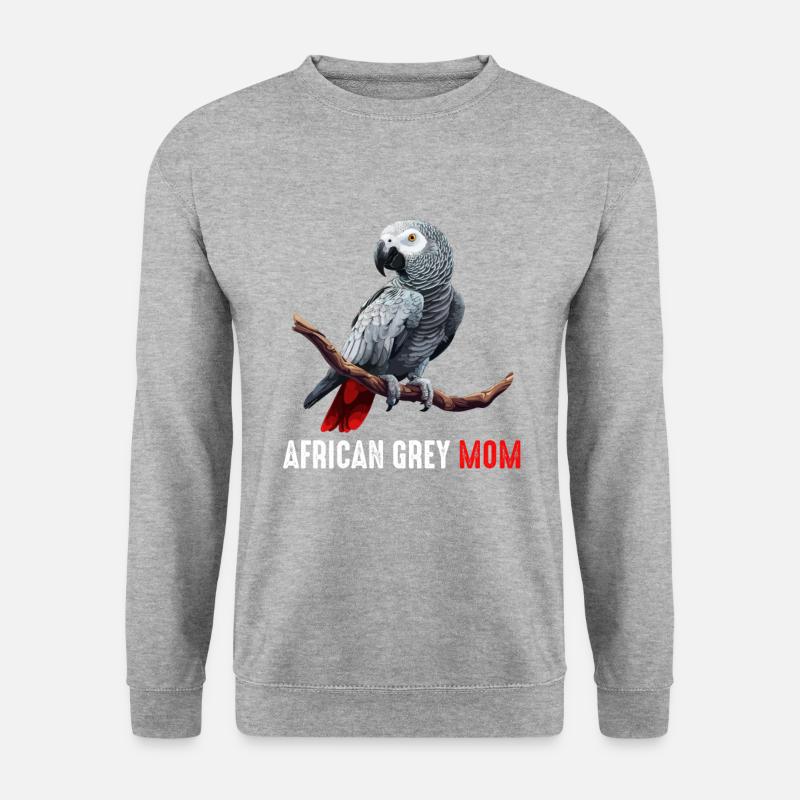 african grey parrot - Unisex Pullover - Weißgrau meliert