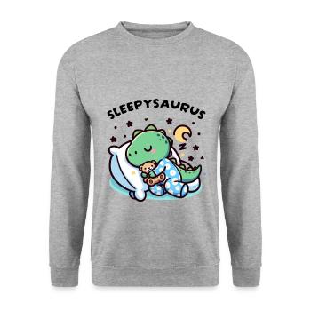 Sleepysaurus Official Sleep Outfit Chemise de nuit - Sweat-shirt Unisexe - gris chiné - Devant - Alina (178cm) & Michal (187cm)