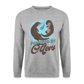 Otter Powered By Otters - Unisex Sweatshirt - salt & pepper - Front - Alina (178cm) & Michal (187cm)