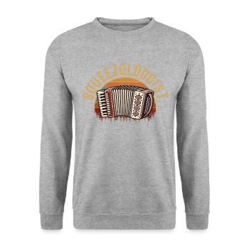 Squeezologist Accordion Player - Unisex Pullover - Weißgrau meliert - Vorne - Alina (178cm) & Michal (187cm)