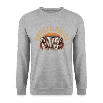 Squeezologist Accordion Player - Unisex Pullover - Weißgrau meliert - Vorne - Alina (178cm) & Michal (187cm)