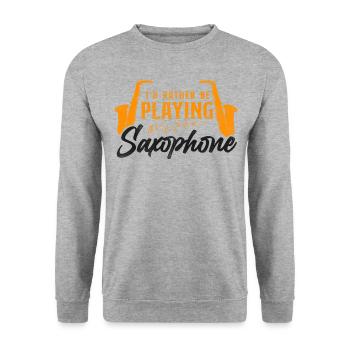 Saxophones que je préfère jouer - Sweat-shirt Unisexe - gris chiné - Devant - Alina (178cm) & Michal (187cm)