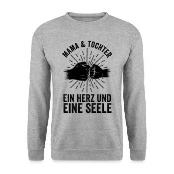 Mère Maman et Fille - Sweat-shirt Unisexe - gris chiné - Devant - Alina (178cm) & Michal (187cm)