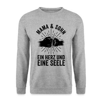 Mother Mom And Son - Unisex Sweatshirt - salt & pepper - Front - Alina (178cm) & Michal (187cm)