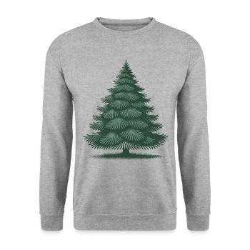 Festive Christmas tree illustration - Unisex Sweatshirt - salt & pepper - Front - Alina (178cm) & Michal (187cm)