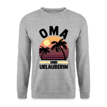 Vacancier Grand-mère Mamie - Sweat-shirt Unisexe - gris chiné - Devant - Alina (178cm) & Michal (187cm)