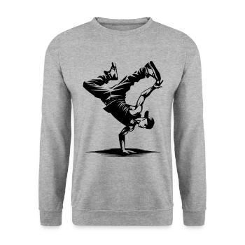 Breakdancing - Unisex Sweatshirt - salt & pepper - Front - Alina (178cm) & Michal (187cm)