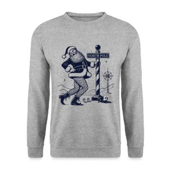 Pole dance de Noël amusante au pôle Nord - Sweat-shirt Unisexe - gris chiné - Devant - Alina (178cm) & Michal (187cm)