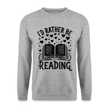 Ich lese lieber Bücher Buch Bücherwurm - Unisex Pullover - Weißgrau meliert - Vorne - Alina (178cm) & Michal (187cm)
