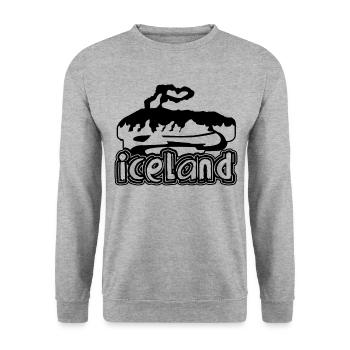 I Love Iceland - Unisex Sweatshirt - salt & pepper - Front - Alina (178cm) & Michal (187cm)