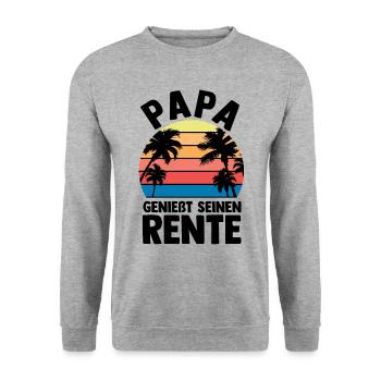 Urlaub Urlauber Vater Papa - Unisex Pullover - Weißgrau meliert - Vorne - Alina (178cm) & Michal (187cm)