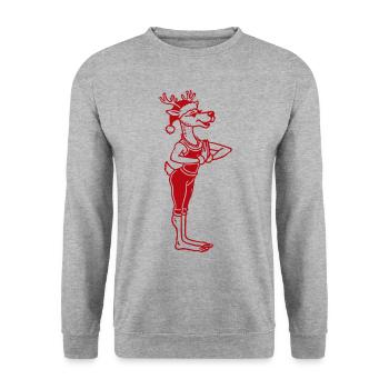 Christmas Yoga Reindeer Relaxation - Unisex Sweatshirt - salt & pepper - Front - Alina (178cm) & Michal (187cm)