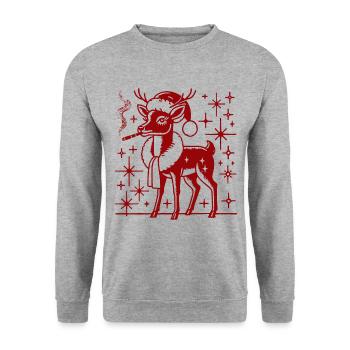 Maman renne de Noël - Sweat-shirt Unisexe - gris chiné - Devant - Alina (178cm) & Michal (187cm)