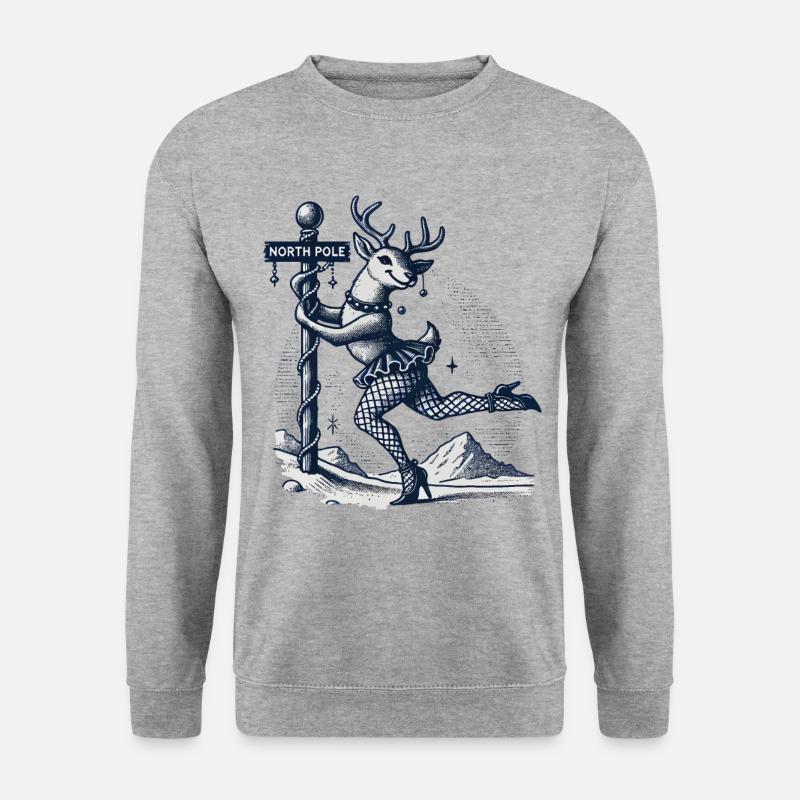 Funny Reindeer Pole Dance Christmas - Unisex Sweatshirt - salt & pepper