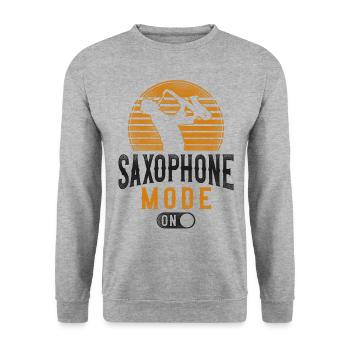 Saxophone Saxophone Mode On - Unisex Sweatshirt - salt & pepper - Front - Alina (178cm) & Michal (187cm)