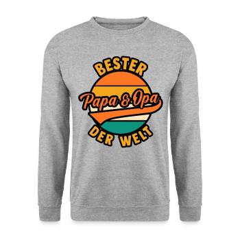Grand-père Grand-père Arrière-grand-père Arrière-grand-père - Sweat-shirt Unisexe - gris chiné - Devant - Alina (178cm) & Michal (187cm)