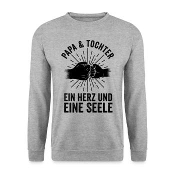 Father Dad And Daughter - Unisex Sweatshirt - salt & pepper - Front - Alina (178cm) & Michal (187cm)