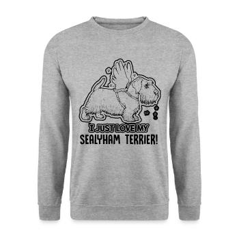 I Just Love My Sealyham Terrier - Unisex Sweatshirt - salt & pepper - Front - Alina (178cm) & Michal (187cm)