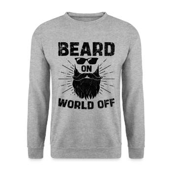 Barbe On Monde Off Visage Pilosité Barbes Homme - Sweat-shirt Unisexe - gris chiné - Devant - Alina (178cm) & Michal (187cm)