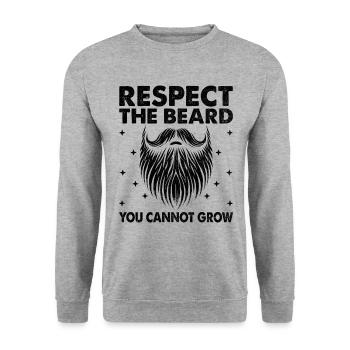 Respect The Beard You Cannot Grow Facial Hair - Unisex Sweatshirt - salt & pepper - Front - Alina (178cm) & Michal (187cm)