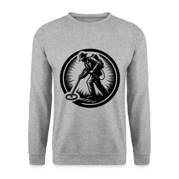Sondeln Metalldetektor - Unisex Pullover - Weißgrau meliert - Vorne - Alina (178cm) & Michal (187cm)