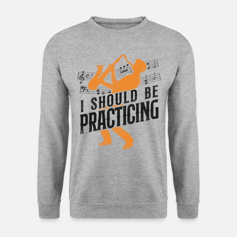 Saxophone I Should Be Practicing - Unisex Pullover - Weißgrau meliert
