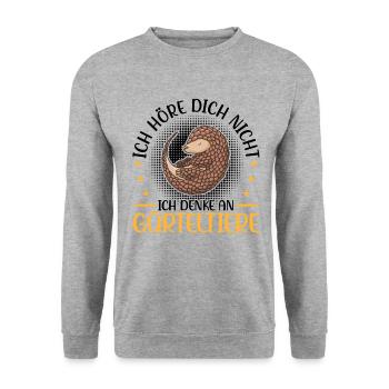 Armadillo I think of Armadillo Armadillo - Unisex Sweatshirt - salt & pepper - Front - Alina (178cm) & Michal (187cm)