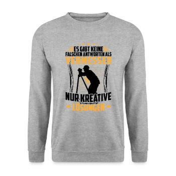Géomètre mauvaise réponse Landverladung - Sweat-shirt Unisexe - gris chiné - Devant - Alina (178cm) & Michal (187cm)