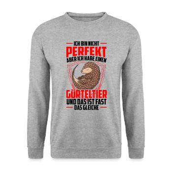 Armadillo is not perfect Armadillo Armadillo - Unisex Sweatshirt - salt & pepper - Front - Alina (178cm) & Michal (187cm)